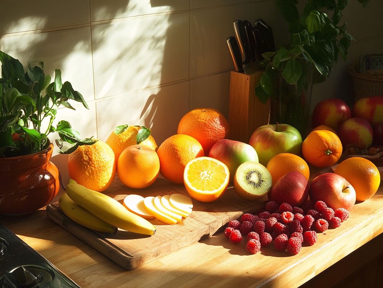 An assortment of firm fruits and vegetables ideal for cooking