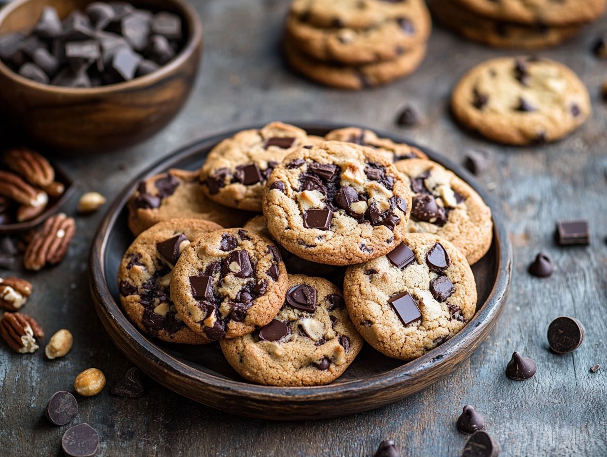 Delicious plant-based chocolate chip cookies showcasing benefits of plant-based ingredients.