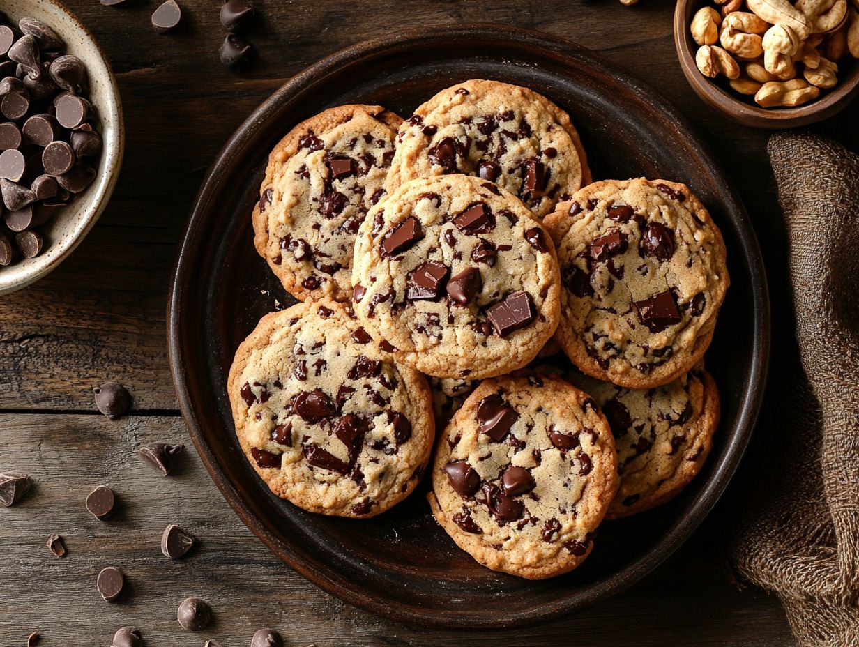 Image showcasing plant-based chocolate chip cookies