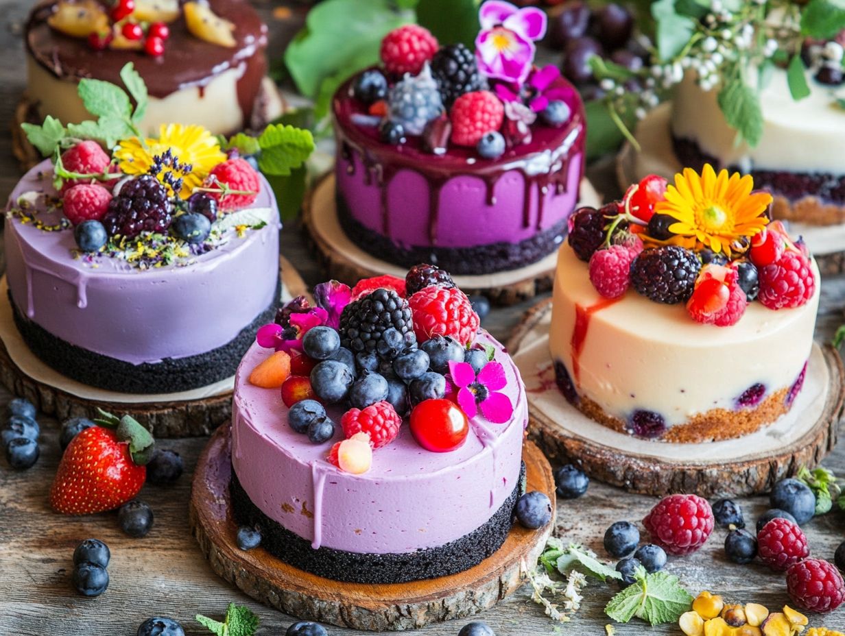 A collage of vegan cakes inspired by global traditions.