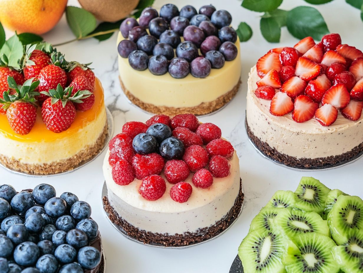 Delicious vegan cake decorated with seasonal fruits.