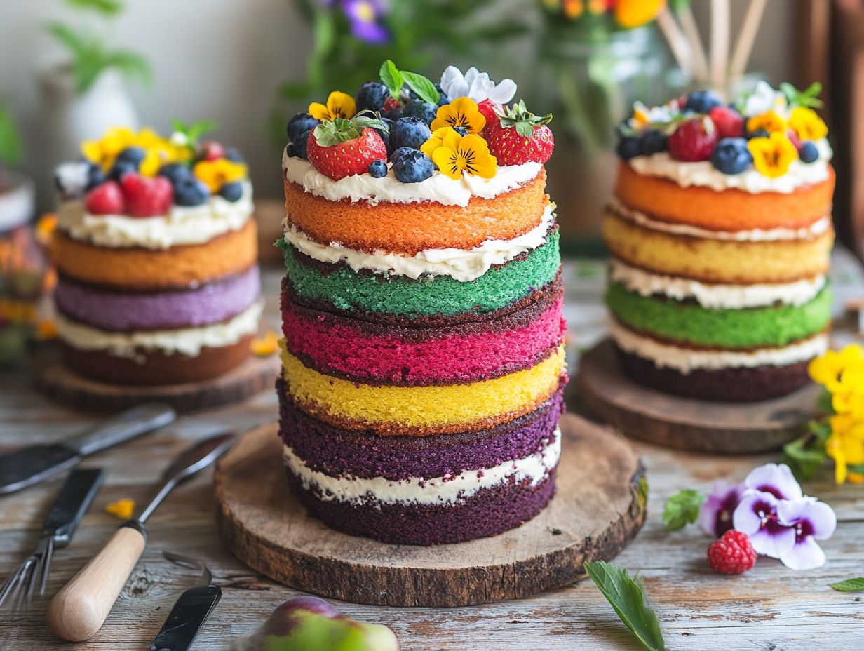 A vegan layer cake being refrigerated for short-term storage