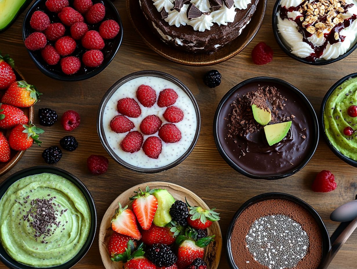 A bowl of creamy Chia Pudding garnished with fruits and nuts.