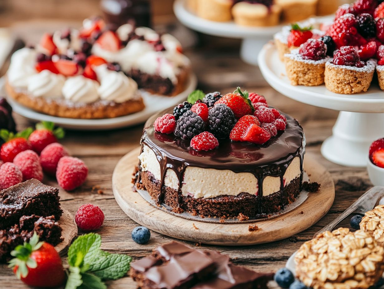 An assortment of gluten-free desserts highlighting key takeaways.