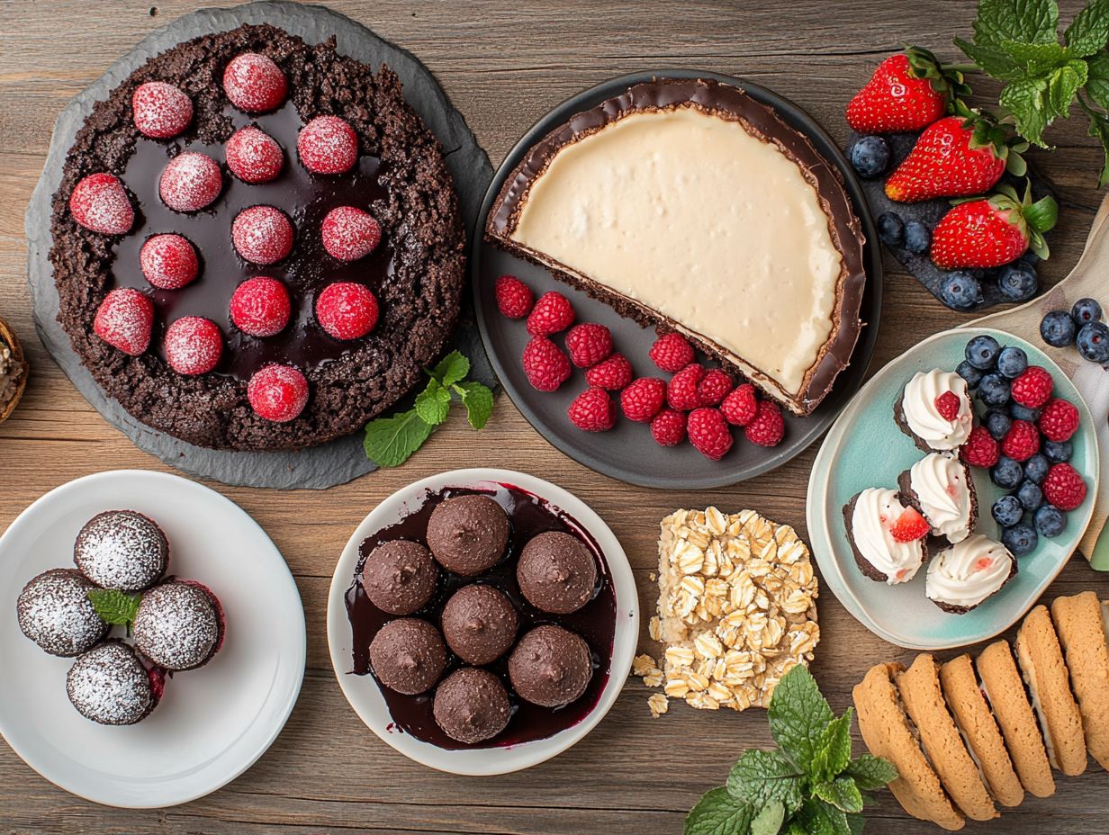 A variety of gluten-free desserts on display