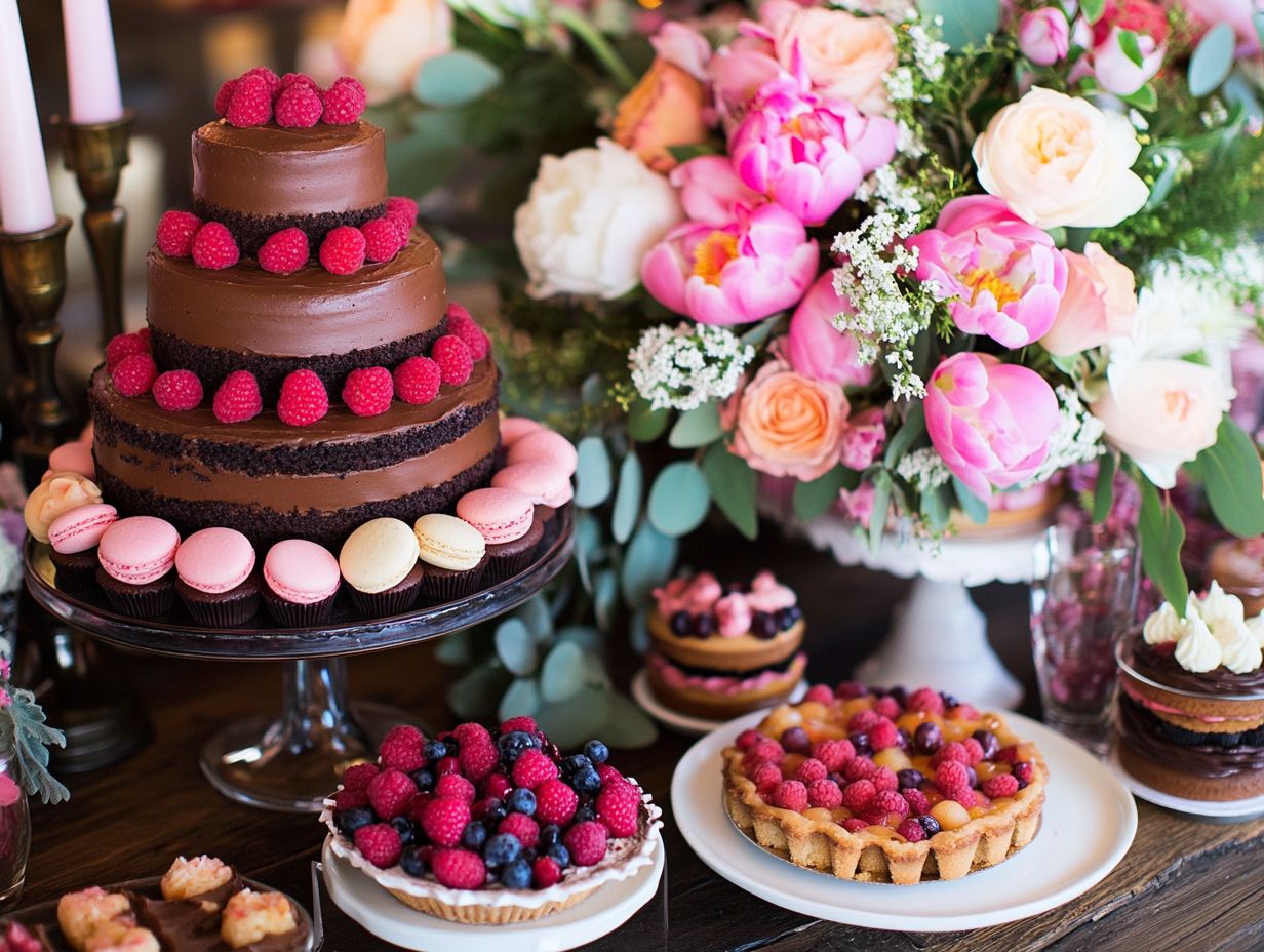 A selection of desserts for celebrations