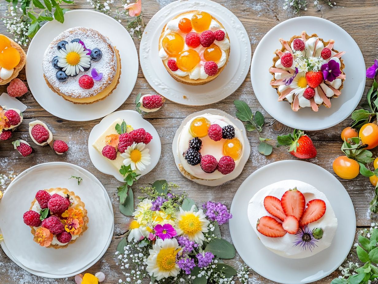 A collage of dessert presentation techniques