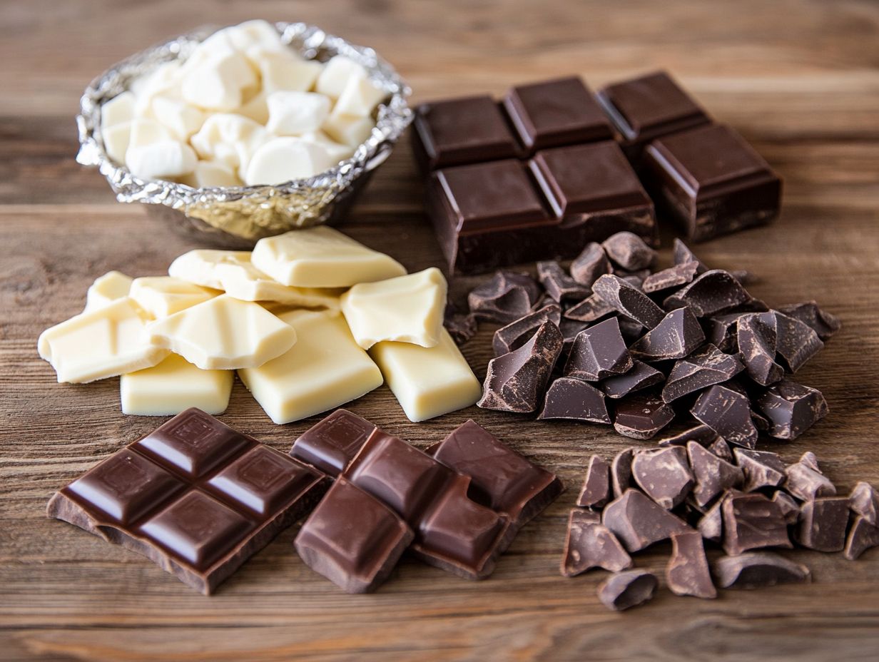 Image depicting an assortment of white chocolate desserts