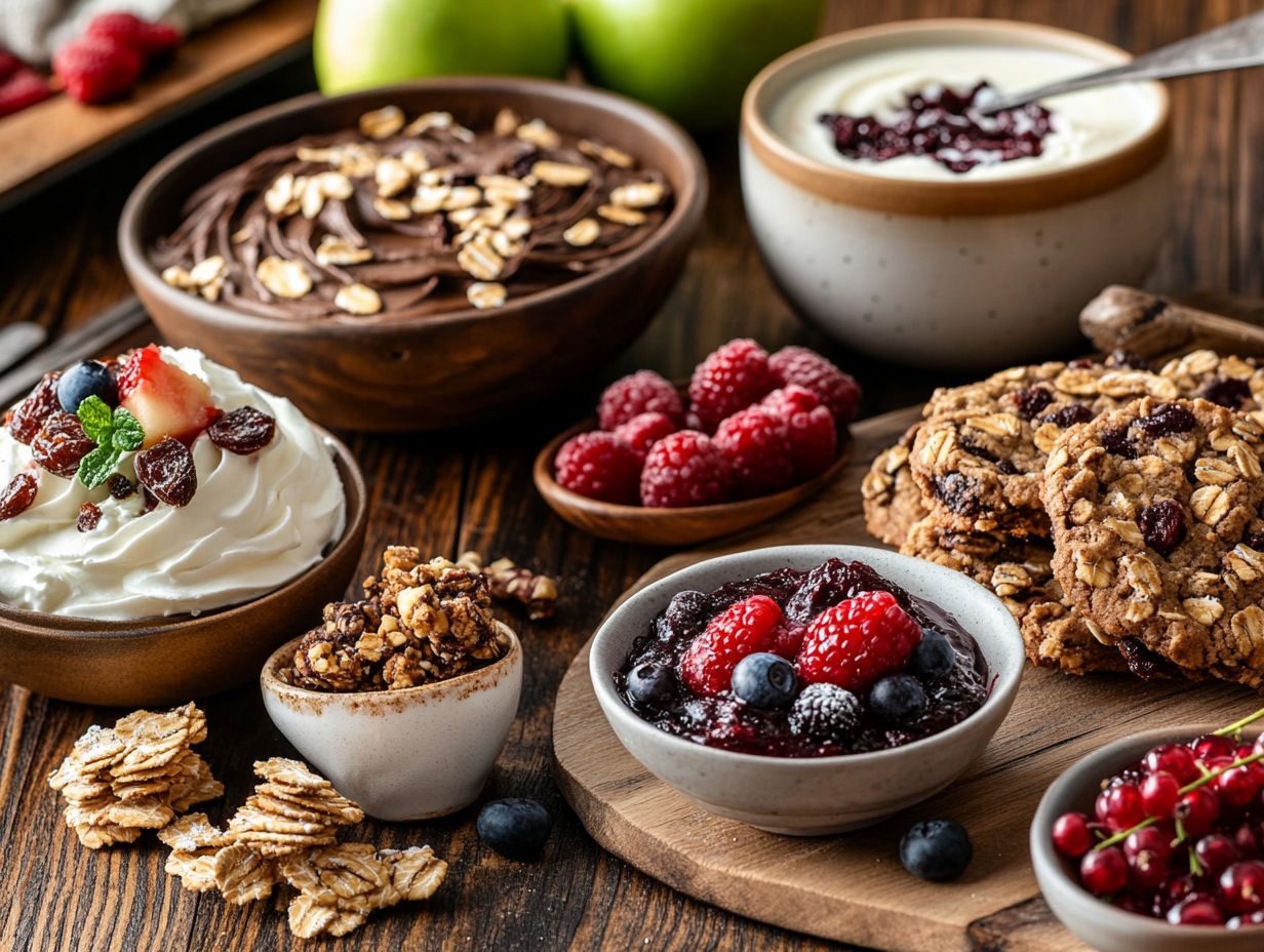 Healthy dessert options featuring wholesome ingredients